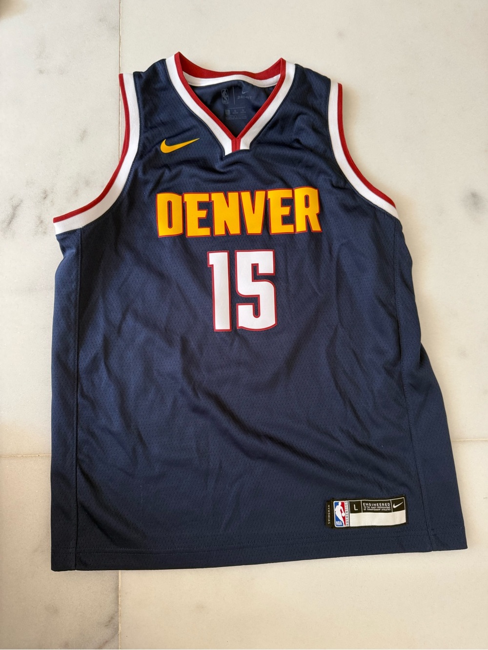 Nike Jokic Denver Nuggets #15 Navy Basketball Jersey boys large